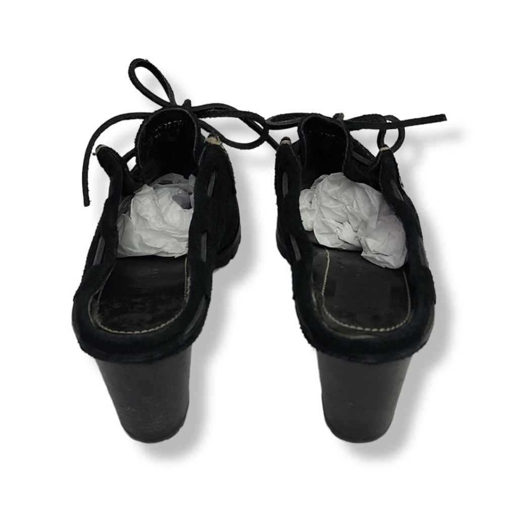 VINTAGE Y2K LRL RALPH LAUREN Mindi Suede Moccasin Mules 6 Clogs Vibram Lug Soles - Picture 6 of 16